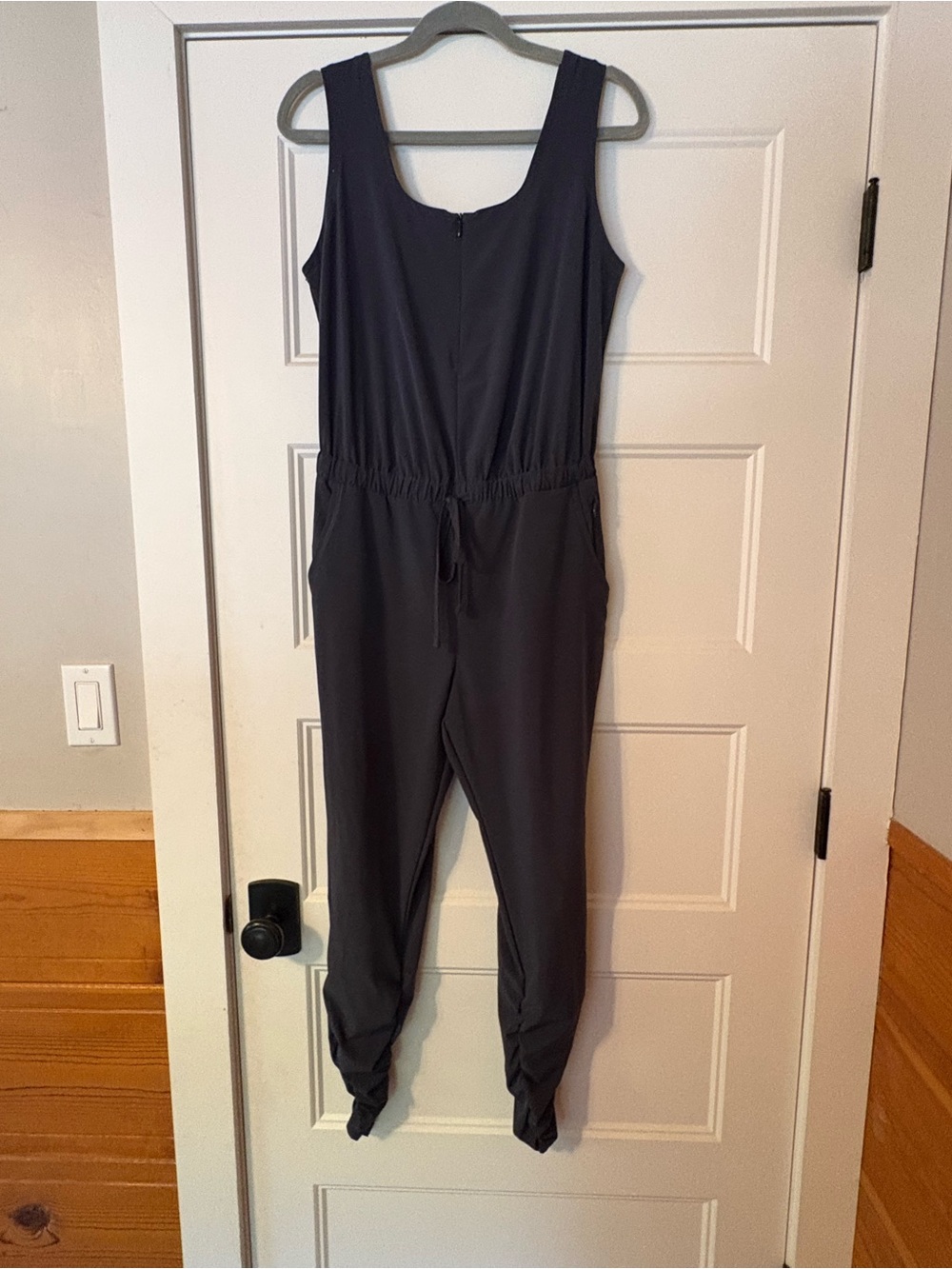 Prana Sleeveless Black Drawstring Jumpsuit